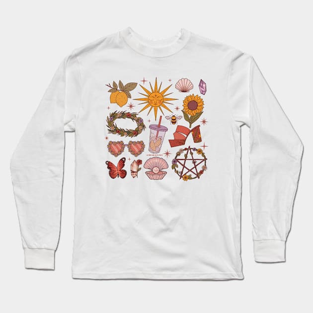 Retro Summer Witch Long Sleeve T-Shirt by chiaraLBart